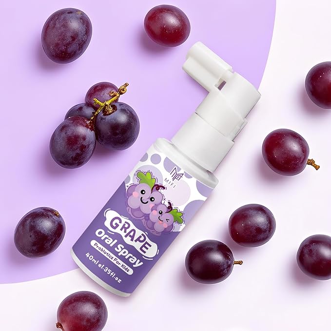 Kids Oral Spray - Probiotic Fruit Flavored Toothpaste Helper for Toddlers, Daily Fresh Breath, Gentle Oral Care Spray for Children (2Pack, Grape)