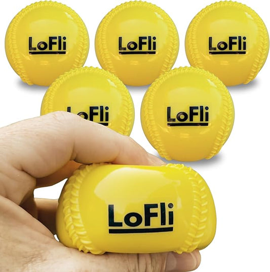 LoFli Limited-Flight Training Baseballs - Regulation Size & Weight, Soft, Safe & Durable - Indoor & Outdoor Practice for Kids & Adults – 6 Pack – Yellow