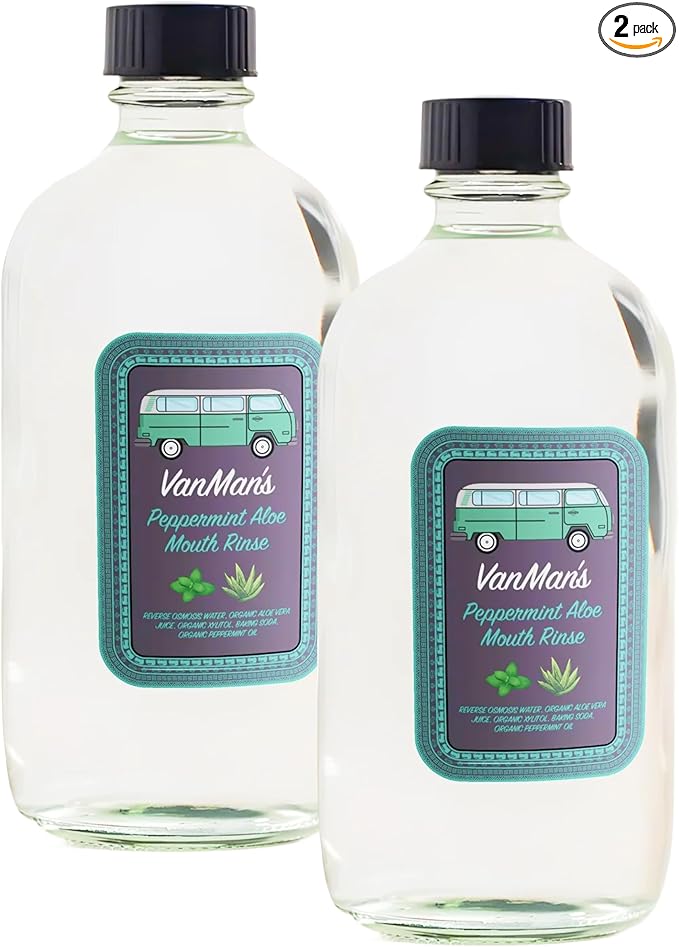 Vanman's - Oral Mouth Care Kit with Two Oral Rinse Mouthwash (8.8 Ounce) - Aloe, Fresh Mint Remineralizing Mouthwash for Gum Health, Bad Breath and Dry Mouth
