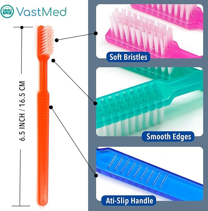 100 Pcs Disposable Pre-Pasted Toothbrushes Individually Wrapped Pre Pasted Toothbrush | Single Use Waterless Tooth Brush for Hotel, Camping, Homeless Gift
