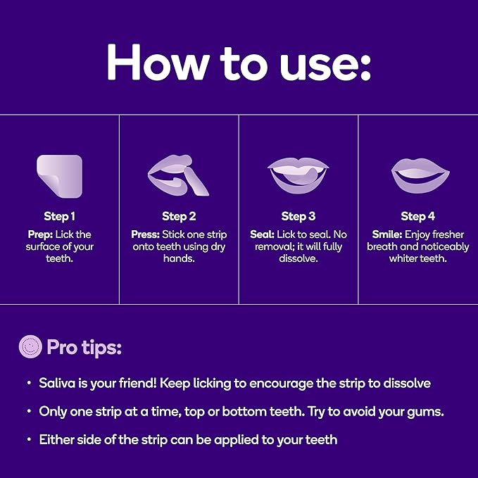 Burst Teeth Whitening Breath Strips (Polar Mint/8 Pack) | Kills 93% of Bad Mouth Germs | Up to 4 Shades Whiter in One Use | Easy to Apply/Quick Dissolving