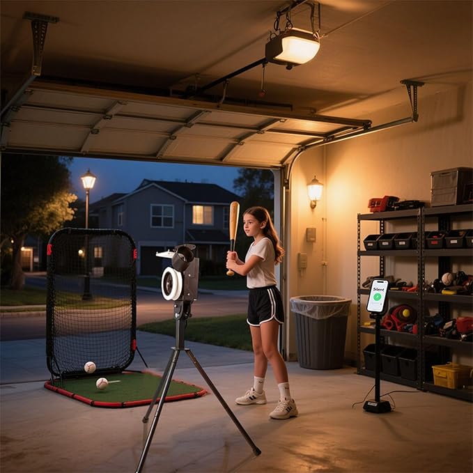 Lite 9” Baseball Pitching Machine - Adjustable Speed & Angle,45MPH Lightweight & Portable, Perfect for Hitting and Fielding Training