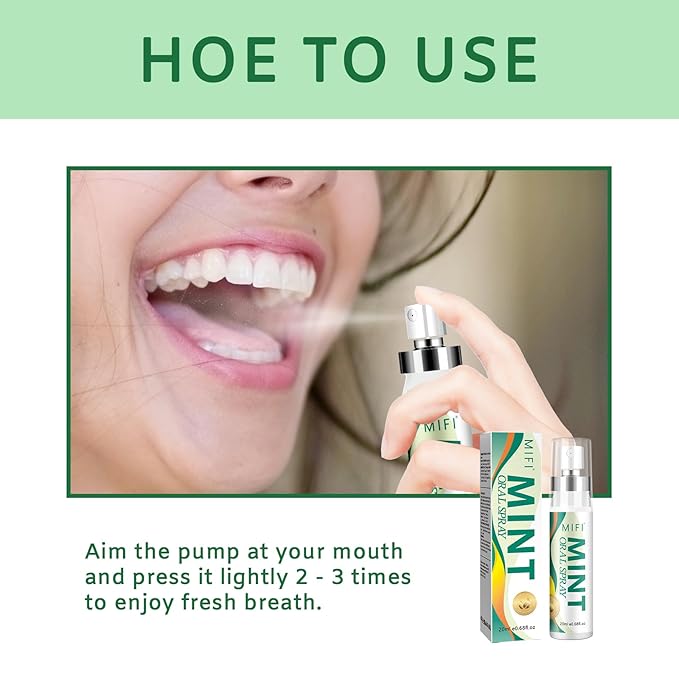 Oral Spray for Adult - Sugar-Free, Breath Freshener Spray, Dry Mouth Spray, Fights Bad Breath, Compact and Portable (Mint Flavor*2Pack)