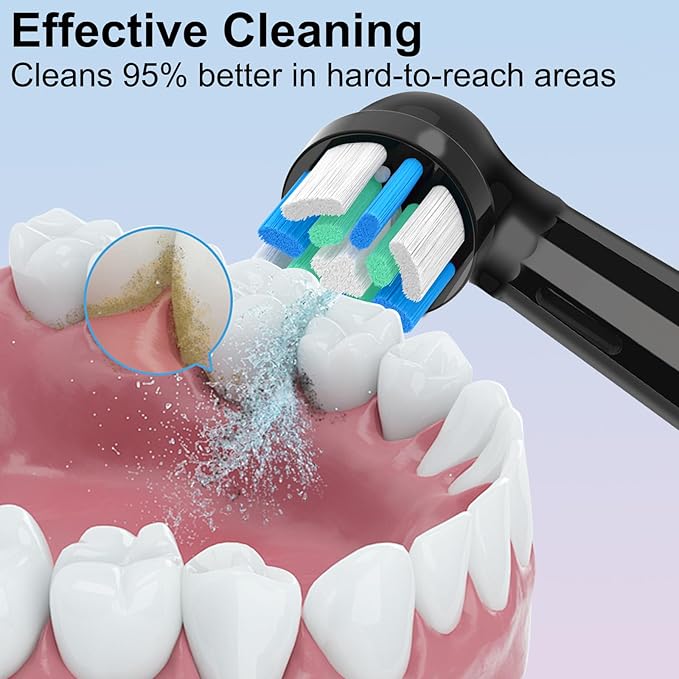 12pcs Replacement Heads Compatible with Oral B iO 3 4 5 6 7 8 9 10 Series Electric Toothbrush,Toothbrush Heads Compatible with Oral B iO Replacement Heads, Medium Bristles for Effective Cleaning,Black