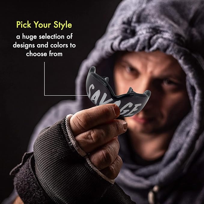 DAMAGE CONTROL High-Impact Mouth Guard – Sports Mouthguard for Boxing, Football, Hockey, Lacrosse & Basketball, Protects Teeth & Jaw, Protective Mouthpiece for Adults & Youth (Adult, Savage)