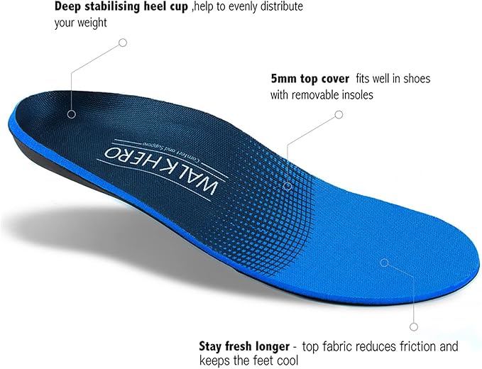 Arch Support Inserts for Men Women - Plantar Fasciitis High Arch Support Insoles, Orthotics Shoe Inserts for Flat Feet, Foot Pain Relief Shock Absorption and Cushioning (Mens 14-14 1/2)