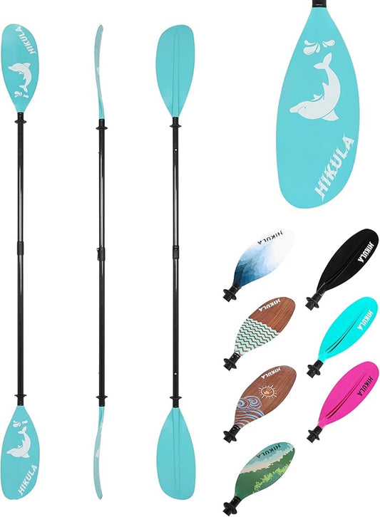 Adjustable Kayak Paddle with Carbon Shaft and PP Blade Available in 220-230/220-240/230-250cm Floating Lightweight Kayak Oars with Original Pattern