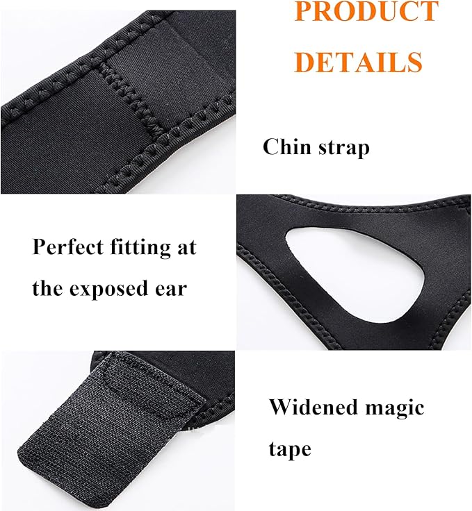 Anti Snore Chin Strap, Chin Strap for Snoring, Chin Strap for Sleeping, Anti Snore Chin Strap to Keep Mouth Closed While Sleeping, Adjustable & Breathable Chin Strap for CPAP User (Black)