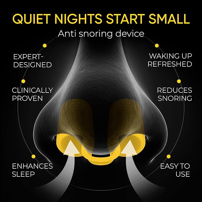 Anti Snoring Nose Vents – Nasal Dilators for Snore Relief & Better Sleep – Comfortable Silicone Snore Stopper – Anti Snoring Devices for Men & Women – 8 Pack + Travel Case