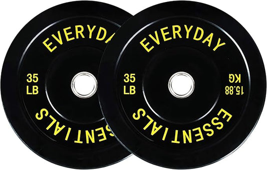 2-Inch Olympic Bumper Plates, Perfect Weight Plates for Weightlifting and Strength Training, Multiple Weights Available