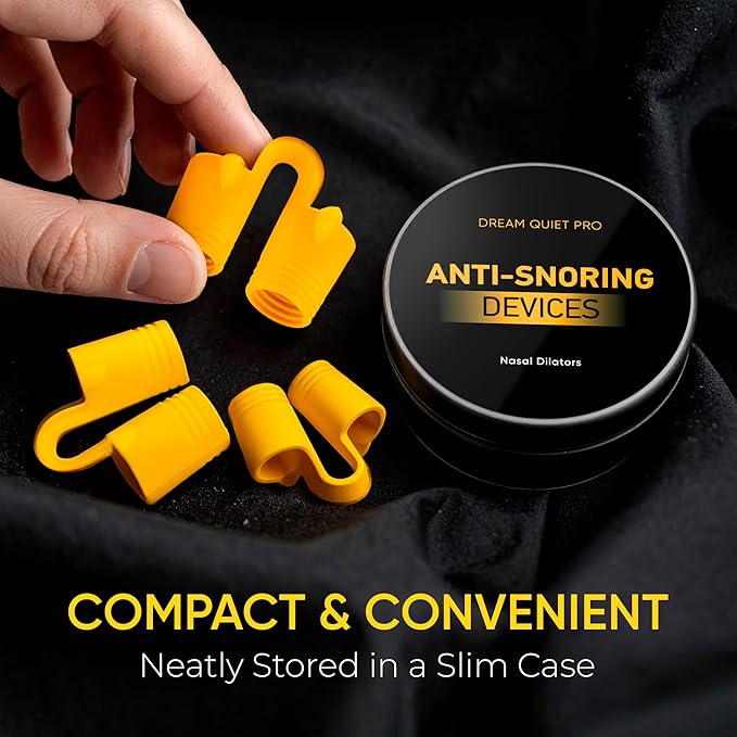 Anti Snoring Nose Vents – Nasal Dilators for Snore Relief & Better Sleep – Comfortable Silicone Snore Stopper – Anti Snoring Devices for Men & Women – 8 Pack + Travel Case