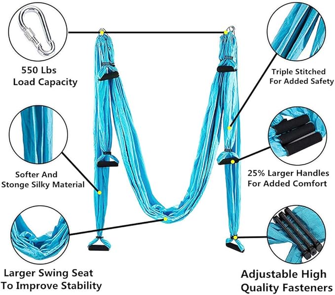 Aerial Yoga Swing Set, Ultra Strong Hammock Trapeze Extension, Antigravity Ceiling Hanging Sling Inversion Exercises