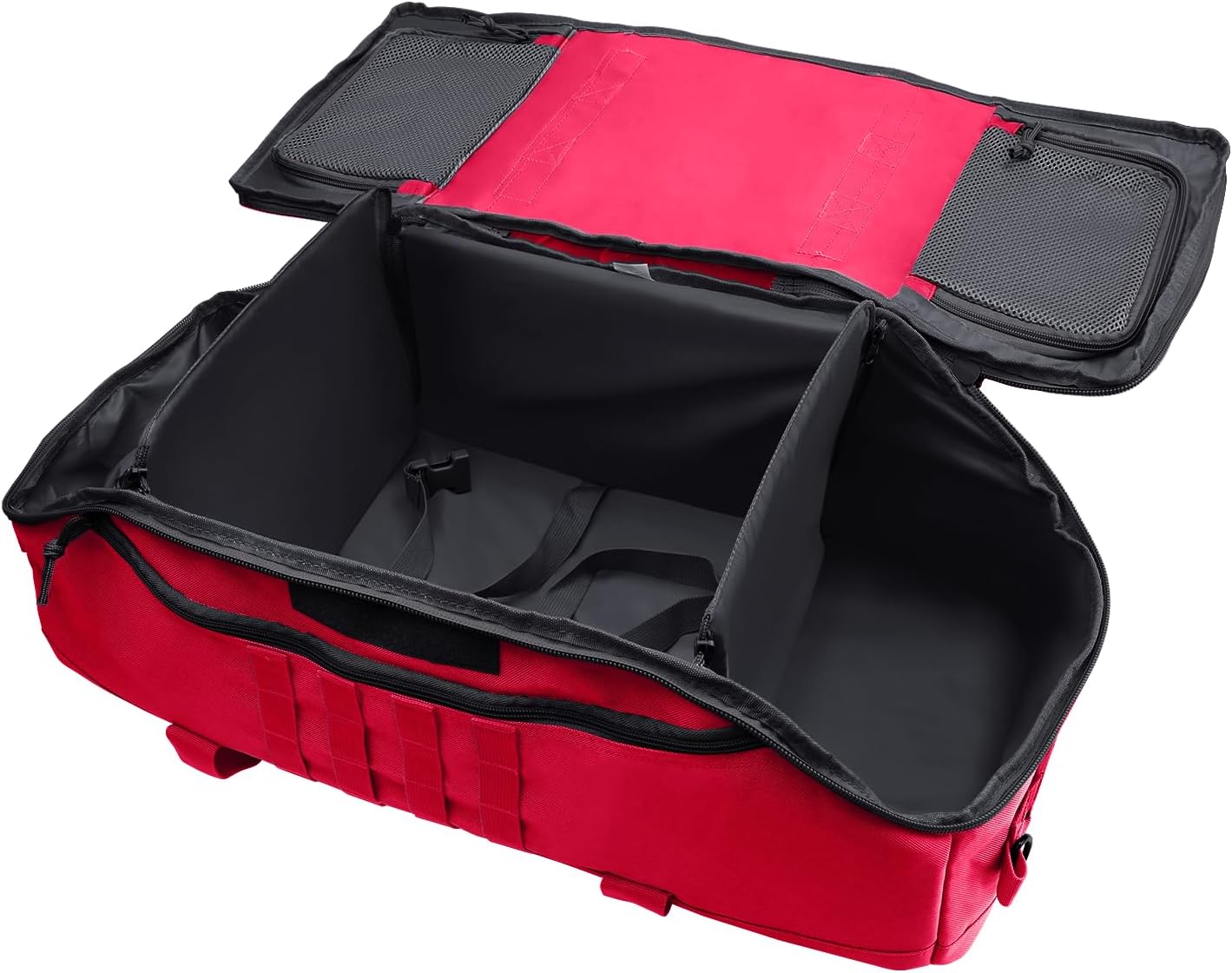 65L Large Duffle Bag, 3-in-1 Tactical Backpack MOLLE Pack for Sports, Gym, Outdoor, Red