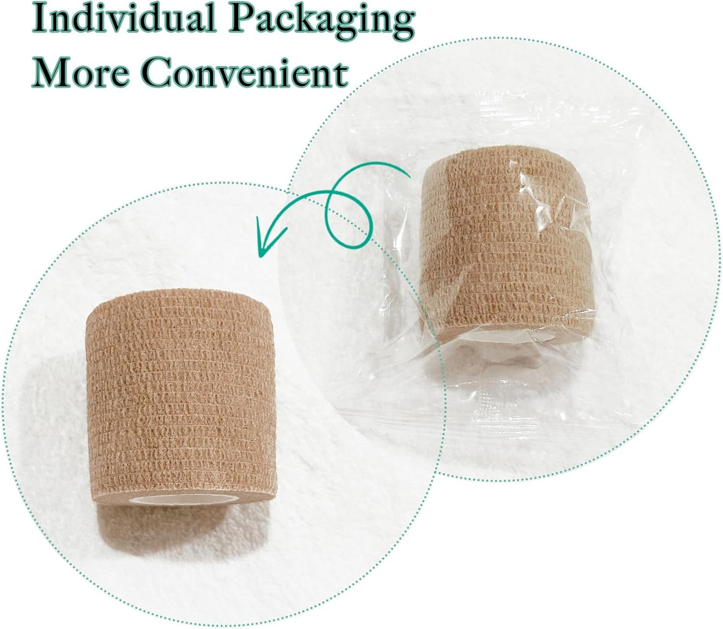 32 Rolls Self Adhesive Bandage Wrap 2 inch Cohesive Bandage Wrap Stretch Bandages Wraps Tape Skin Elastic Self-Adherent Tape for Wrist Ankle Sports Swelling Sprains
