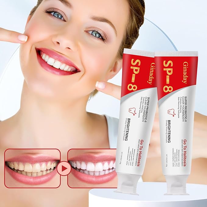 SP-8 Ultra Whitening Probiotics Toothpaste, Fresh Breath Deep Cleaning Care Oral Health.(1Pcs)