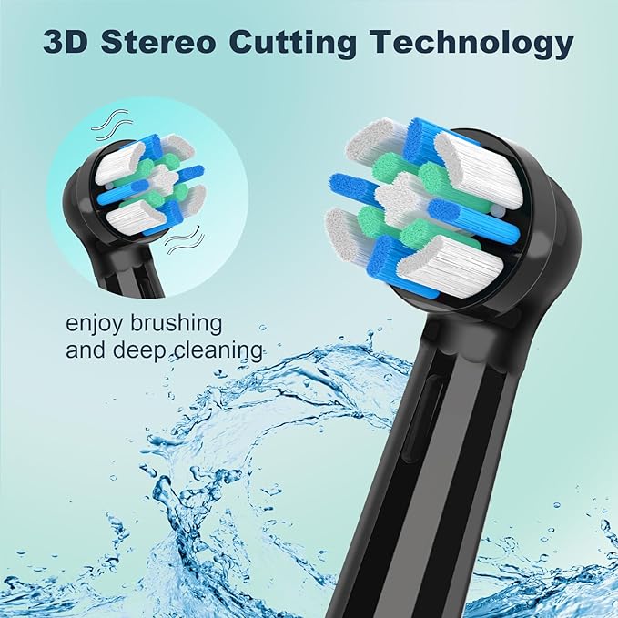 12PCS Replacement Toothbrush Heads Compatible with Oral B iO Series 2/3/4/5/6/7/8/9/10 Electric Toothbrush,Round Brush Heads for Gentle Gum Care & Deep Cleaning,Black
