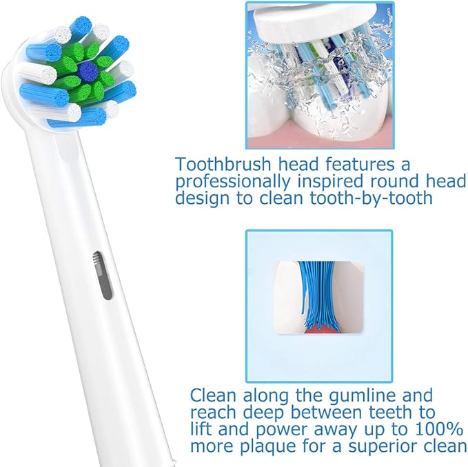 Replacement Toothbrush Heads Compatible with Braun Oral b 7000/Pro 1000/9600/ 5000/3000/8000/Genius and Smart Electric Toothbrush (white-8pcs)