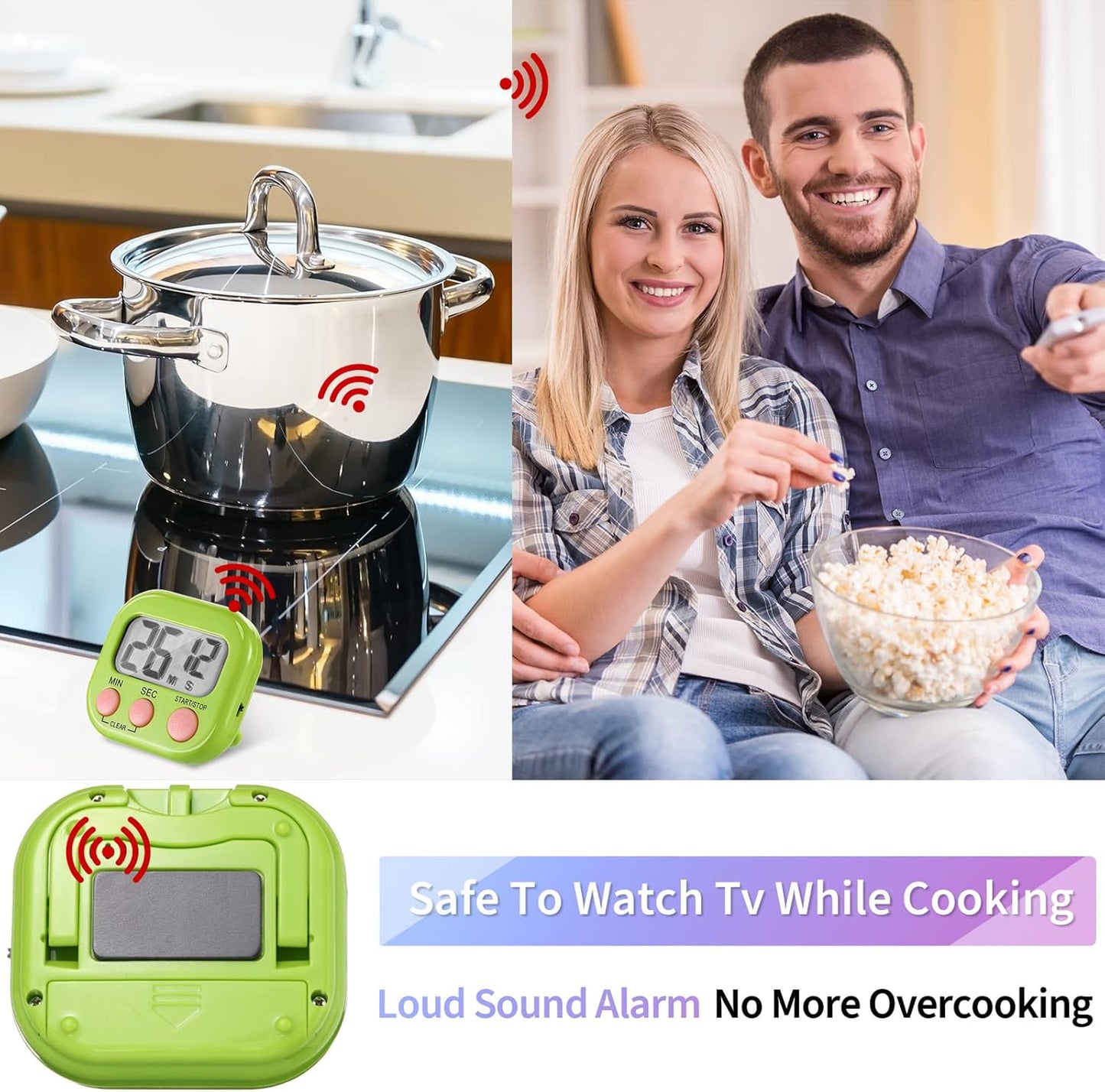 Macarrie 72 Pcs Digital Kitchen Timer Bulk Magnetic Timers for Classroom LCD Display Loud Alarm Electronic Timer Minute Second Clock Timer for Teacher Exercise Cook Baking