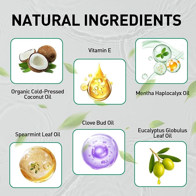 Spearmint Oil Pulling Rinse – with Organic Cold-Pressed Coconut Oil ＆ Mentha Haplocalyx Oil, Natural Mouthwash for Fresh Breath, Healthy Gums & Teeth Whitening, 8 fl oz (2)