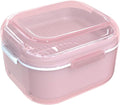ARGOMAX Denture Case, Denture Cup for Soaking Dentures(Not Leak-Proof), Thorough Cleaning of Dentures, Retainer, Mouthguards, Clear Braces (Pink).