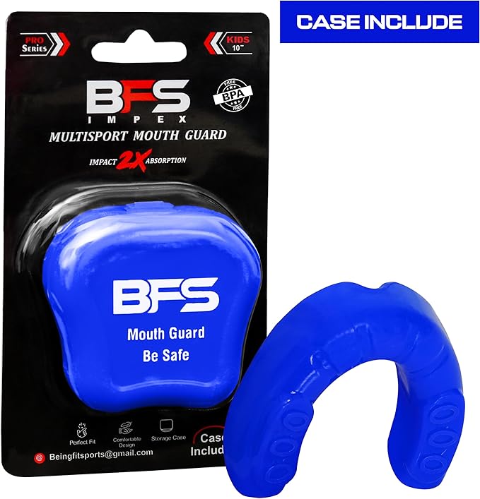 Sports Mouth Guard for Kids,Youth,Boys,Girls,Child Teen Mouthguard with Case (BPA Free) for Boxing, Martial Arts,MMA Karate,Lacrosse,Football,Soccer and All Contact Sports (Royal Blue)
