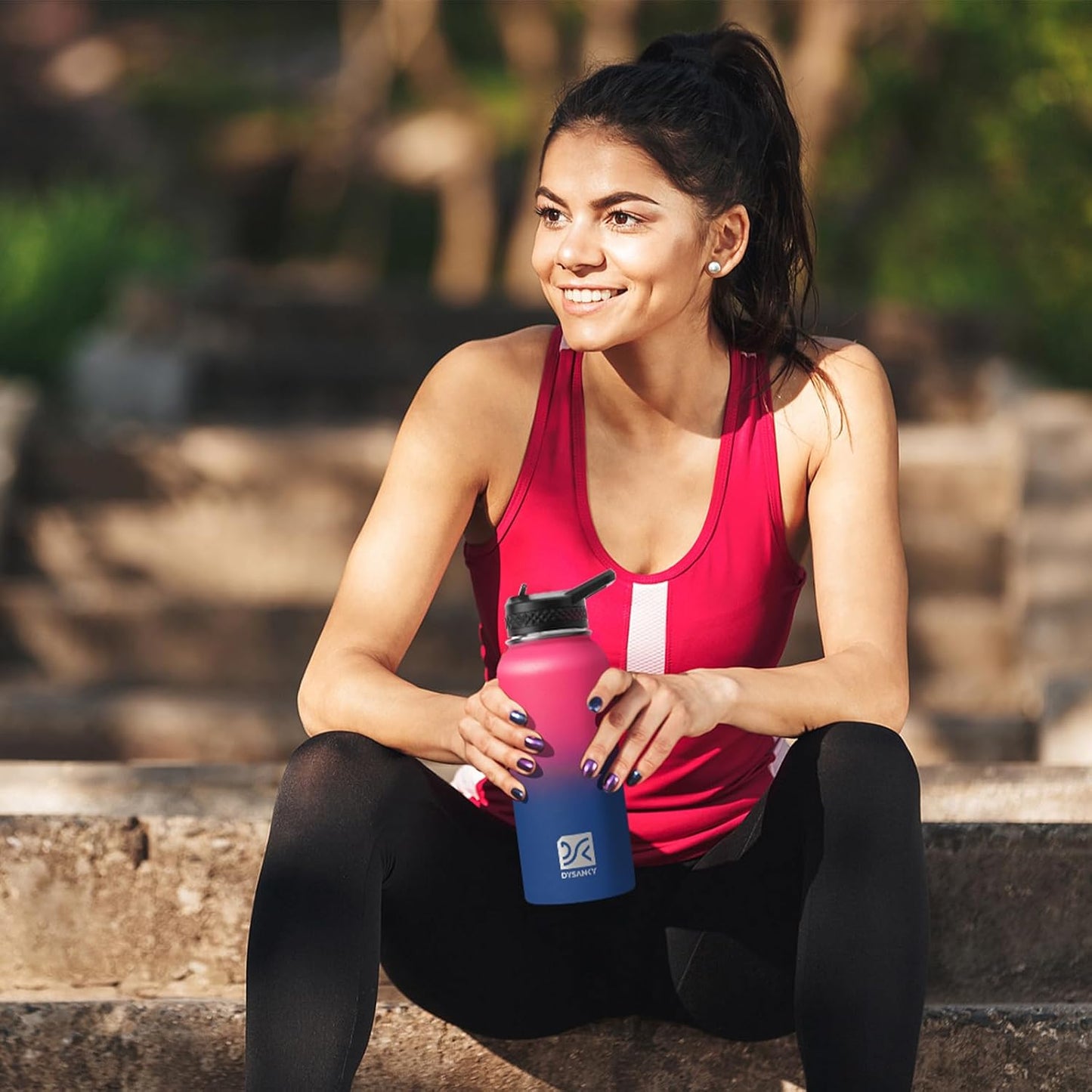 Insulated Water Bottle | Thickened Stainless Steel Vacuum Metal | Portable Sports Water Jug for Gym and Hiking with Straw, Carrier Bag, Handle Strap | BPA-Free 32 oz