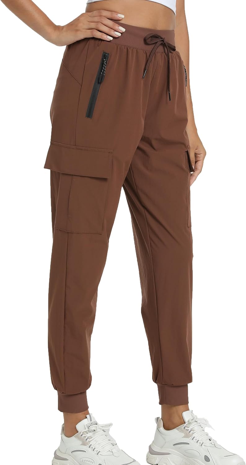 Kcutteyg Womens Water Resistant Hiking Pants with Pockets Quick Dry Soft Athletic Workout Joggers Pants for Camping Travel
