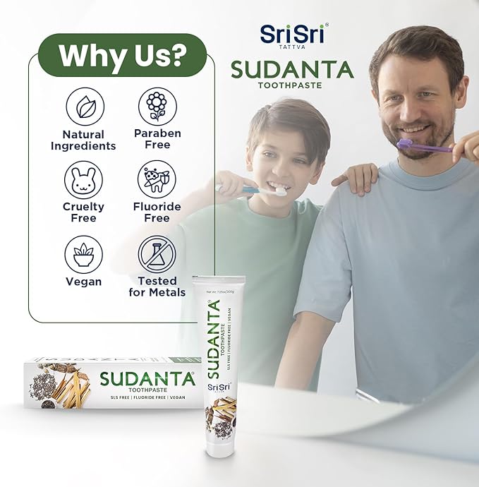 Sudanta 200g Herbal Fluoride-Free, Paraben-Free, Vegan, Natural Toothpaste with Ayurvedic Herbs