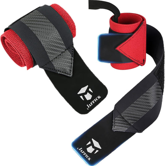 Jaffick Double-Layer Reinforced Wrist Wraps for Weightlifting - Men & Women, Thumb Loop Design for Powerlifting, Crossfit, Bodybuilding, Deadlifting - Fits Both Hands