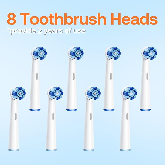 Bitvae R2 Rotating Electric Toothbrush for Adults with 8 Brush Heads, 5 Modes Rechargeable Power Toothbrush with Pressure Sensor, Purple