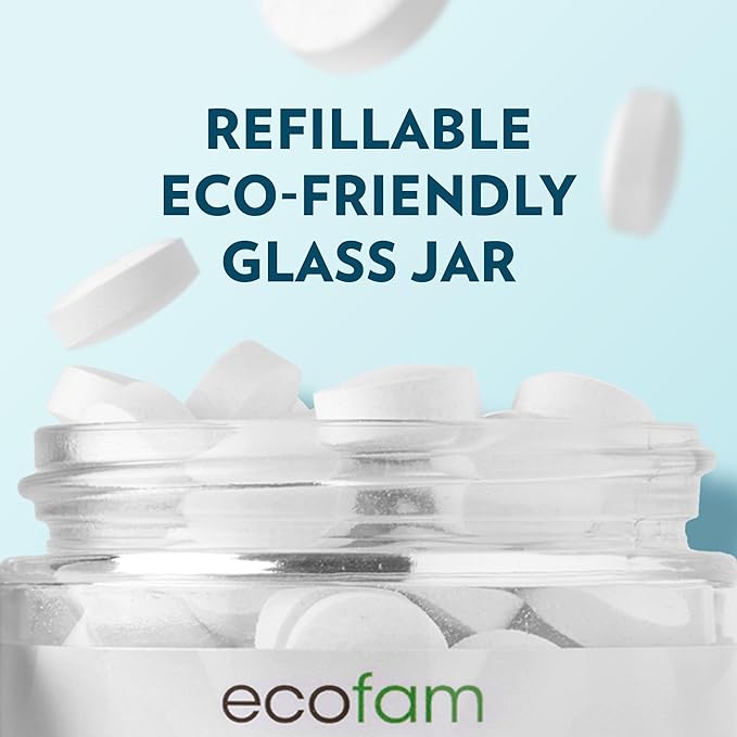 EcoFam Toothpaste Tablets – Bubblegum | Nano Hydroxyapatite Toothpaste Tablets Kids - Chewable - Made with Xylitol | Fluoride Free l 90 Tabs