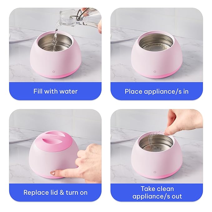 Zima Dental Pod: Ultrasonic Retainer Cleaner. The Original Retainer Cleaner Machine, Aligner Cleaner, Nightguard Cleaner, Mouthguard Cleaner, Denture Cleaner. Ultrasonic Cleaner For Oral Dental Care