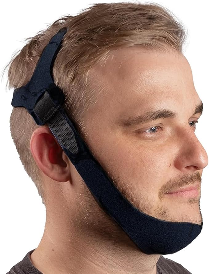 LifeSource Made in USA Anti Snoring Halo Chin Strap for CPAP Users, Chin Strap for Snoring Solution, Breathable, Adjustable, Latex Free, Comfortable Sleep Support for Men & Women, Snoring Support