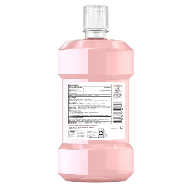 Listerine Clinical Solutions Gum Health Antiseptic Mouthwash, Antigingivitis & Antiplaque Oral Rinse Helps Prevent Buildup & Immediately Kills Germs for Healthier Gums, ICY Mint, 1 L