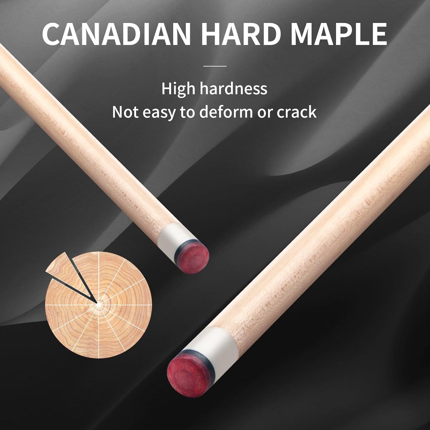 Kmise Professional Pool Cue Stick - 19 20 21oz Canadian Maple Cue Sticks, Low Deflection Shaft with Telescopic Carbon Fiber Extension, Pool Sticks for Aults, Billiard Cue Sticks with Leather Cue Case