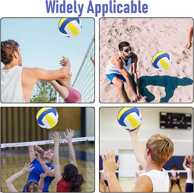 6 Pack Official Size 5 Volleyball Balls Volley Ball of Synthetic Leather,Includes Ball Pump and Net Bag,Competition Volleyball for Indoor Outdoor…