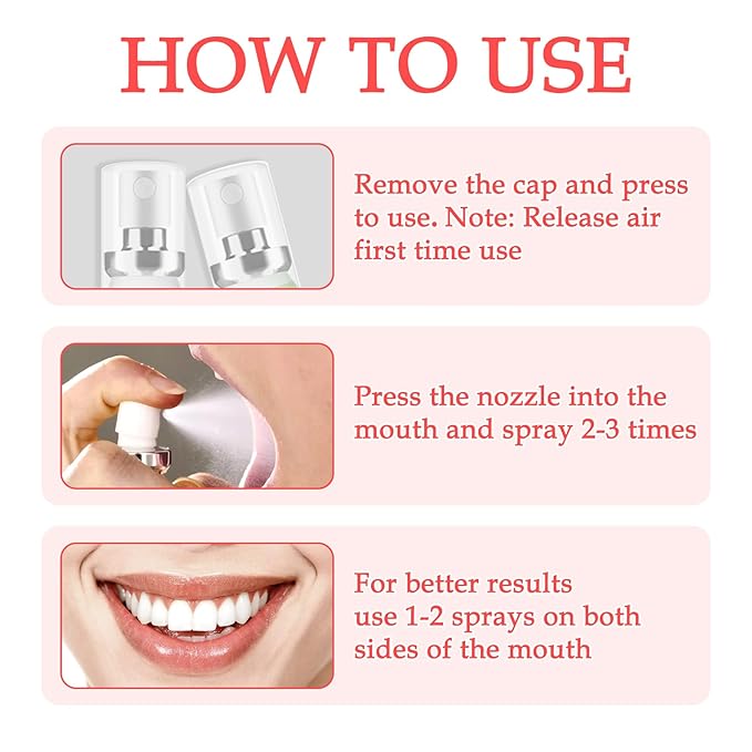 6 Count Breath Spray,Dry Mouth Spray,Breath Freshener,Peach,Grapes and Various Fruit Flavors 0.74 fl.oz/Bottle