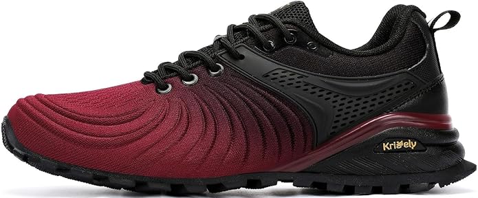 Kricely Men's Walking Shoes Breathable Lightweight Fashion Sneakers Non Slip Sport Gym Jogging Trail Running Shoes