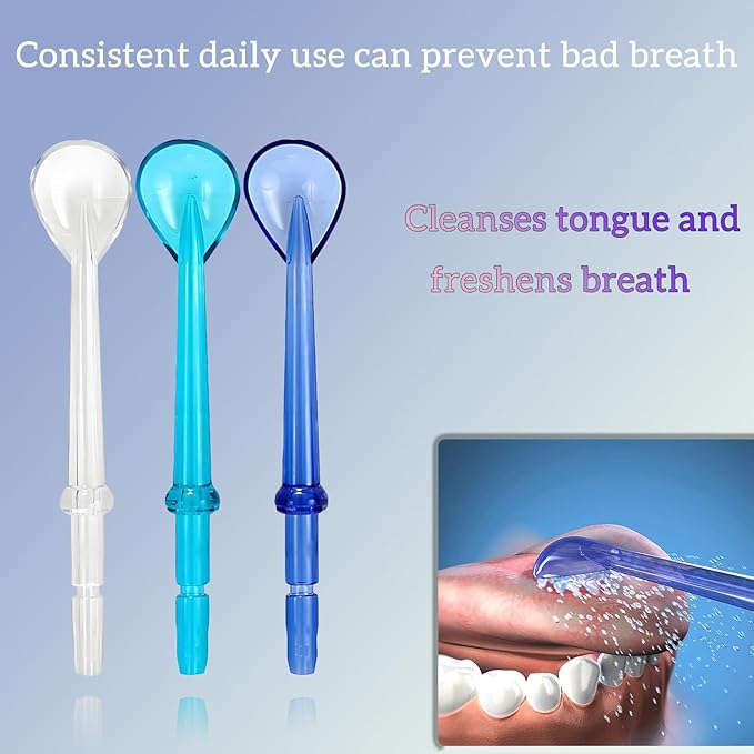 Tongue Scraper Attachment Tongue Cleaner Head Replacement for Waterpik Water Flosser, Pack of 3