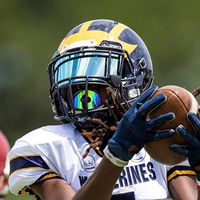 Battle Sports Iridescent Oxygen Football Mouthguard - Football Mouth Guard with Strap, Superior Airflow and Better Performance, Maximum Breathability, Works with Braces