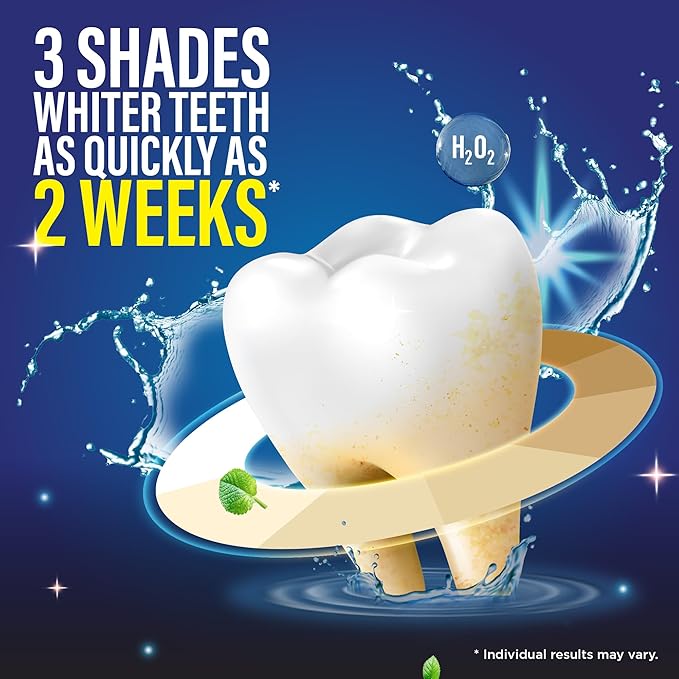 GuruNanda Teeth Whitening Dual Barrel Oxyburst Mouthwash - Alcohol & Fluoride Free, Hydrogen Peroxide to Promote Whiter Teeth - Wild Mint - 32 Fl Oz