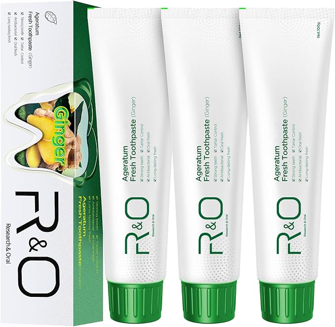 R&O Ginger Mint Fresh Toothpaste, 3.53 oz - A Miracle for Oral Hygiene, Maintains Fresh Breath, Relieves Oral Discomfort, Removes Dental Plaque (3)