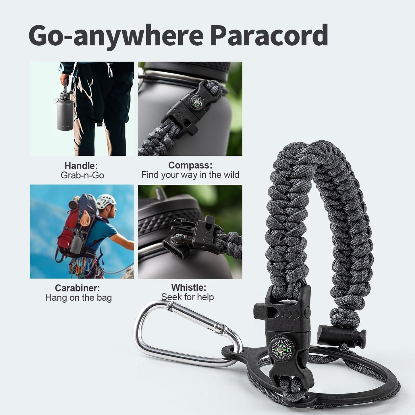 64 oz Insulated Water Bottle with Straw (Cold for 48 Hrs), Half Gallon Stainless Steel Triple Wall Vacuum Sports Water Jug, Leakproof Hydro Cup Flask with Straw Spout Lids & DIY Stickers