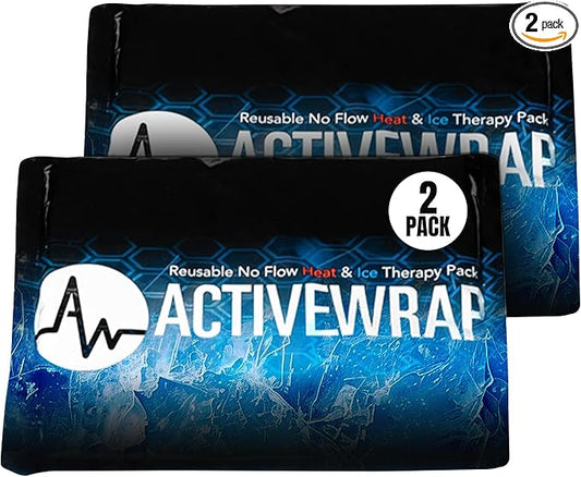 Activewrap Reusable Ice Packs for Injuries - Hot and Cold Gel Compress for Injury Recovery and Pain Relief, Soft, Flexible, Leakproof Pad for Back, Knee, Hip, & Shoulder - Small (4.5X 6.5 inches)