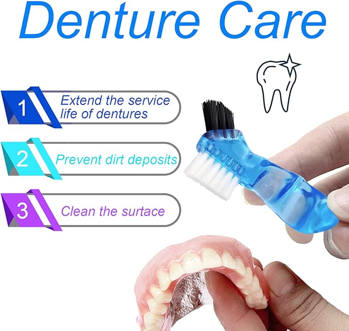 Keedolla 2 Pack Denture Bath Case Partial Denture Cup Retainer Cleaning Container, Denture Wash Container Retainer Bath Box Cup Case - Black and White