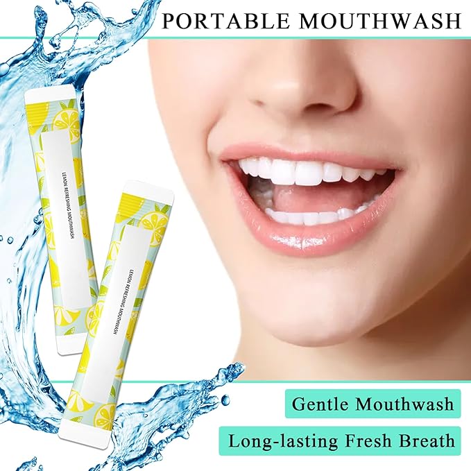 Travel Size Mouthwash,Mini Mouthwash Travel Size Bulk Portable Mouth Wash Set,Individual Small Travel Mouth Wash Packets for Fresh Breath(Pack of 60) A14