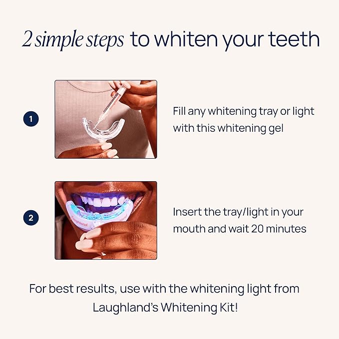 Laughland Original Teeth Whitening Gel 3 Pack, Tooth Whitener, Made with 8% Hydrogen Peroxide, Glycerin, Aloe Vera & Mint, at Home Dental Care, Travel Friendly, 6 Treatments (3 Pack, Original)