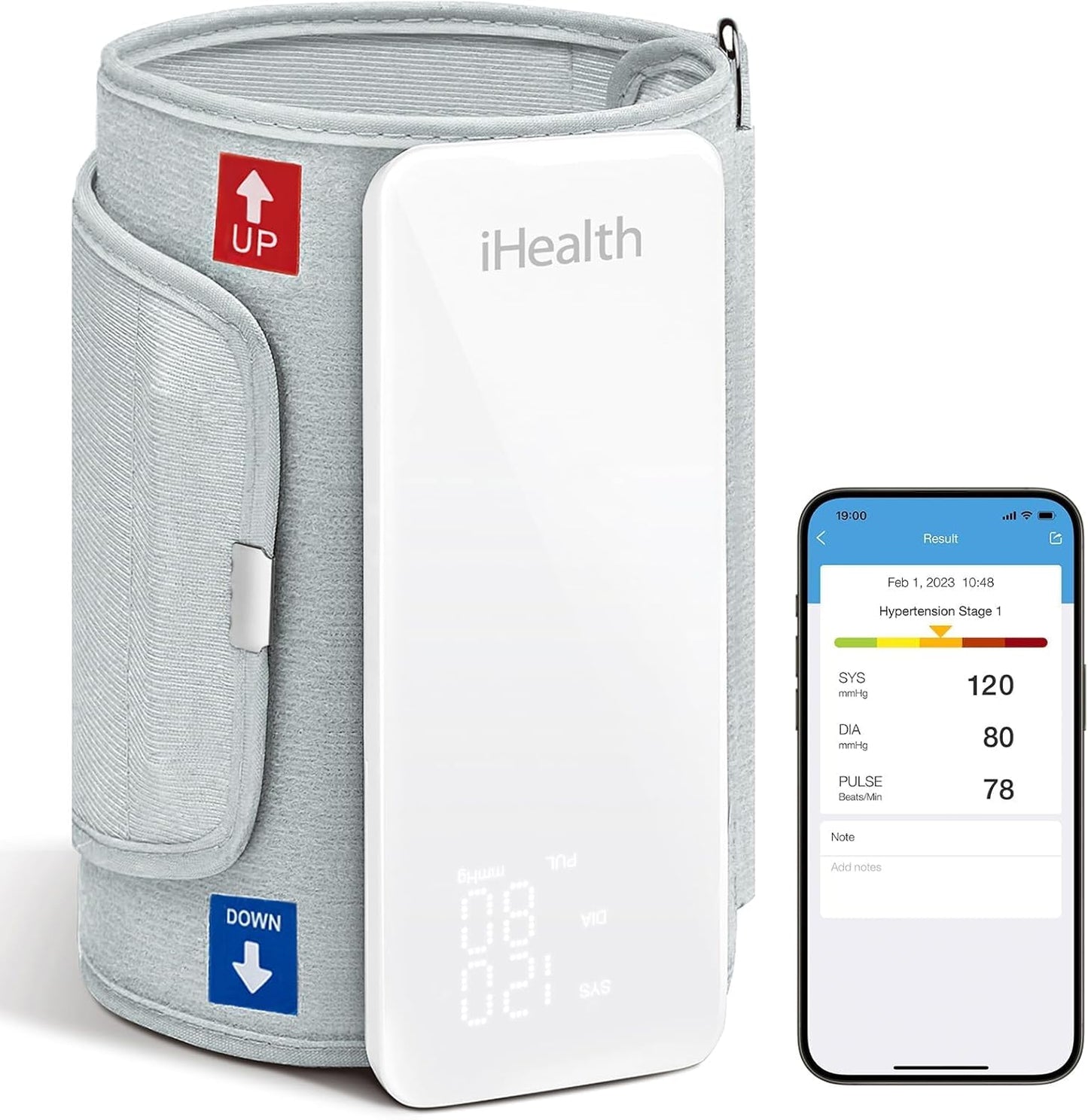 iHealth Neo Wireless Blood Pressure Monitor, Upper Arm Cuff, Bluetooth Blood Pressure Machine, Ultra-Thin & Portable, App-Enabled for iOS & Android