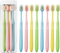 Extra Soft Toothbrushes for Adults Sensitive Gums Teeth Manual Toothbrushes Multicolor Wider Toothbrush Head Saves Brush Teeth Time 8 Pack for Family Pregnant Women Elderly