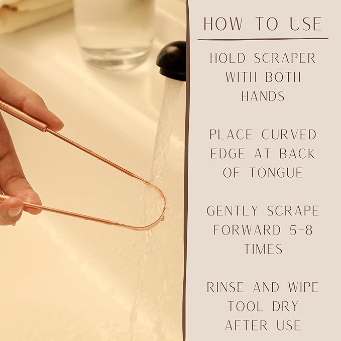 Copper Tongue Scraper for Adults – 100% Pure Copper Tongue Cleaner for Fresh Breath & Oral Hygiene – Ayurvedic Tongue Scraper with Travel Pouch – Handcrafted in India by Nude Ritual